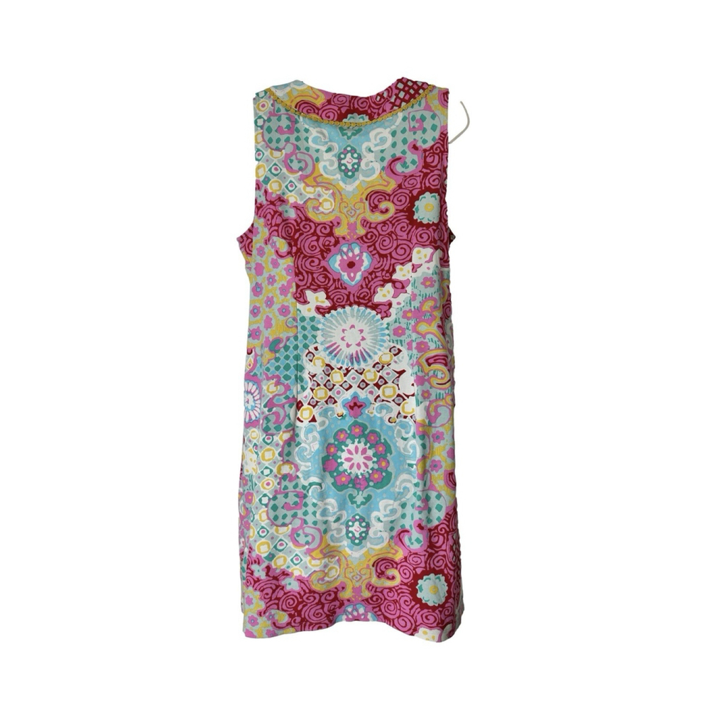 TALBOTS Medallion Interlock Shift Dress Women Large Floral Preppy Summer Stretch - Picture 6 of 11
